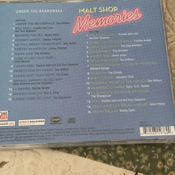 TIME LIFE, SUPERSET MALT SHOP MEMORIES 8 CD'S 240 TRACT SONGS